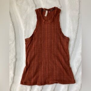 Pilcro Rust Ribbed Sleeveless Top size S
